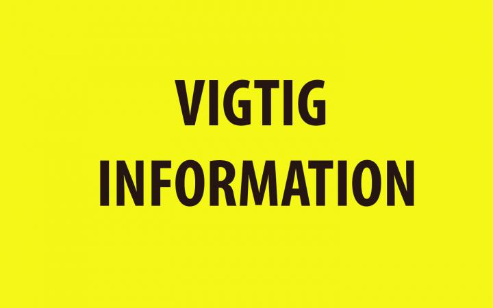 Tekst vigtig information