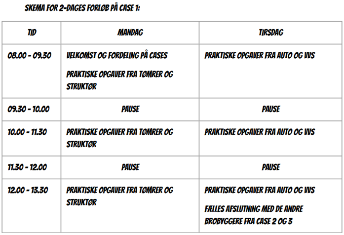 introkurser Case 1 skema 2-dags_0